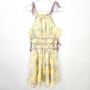 70F/21C | Floral Tie Shoulder Dress Yellow Small